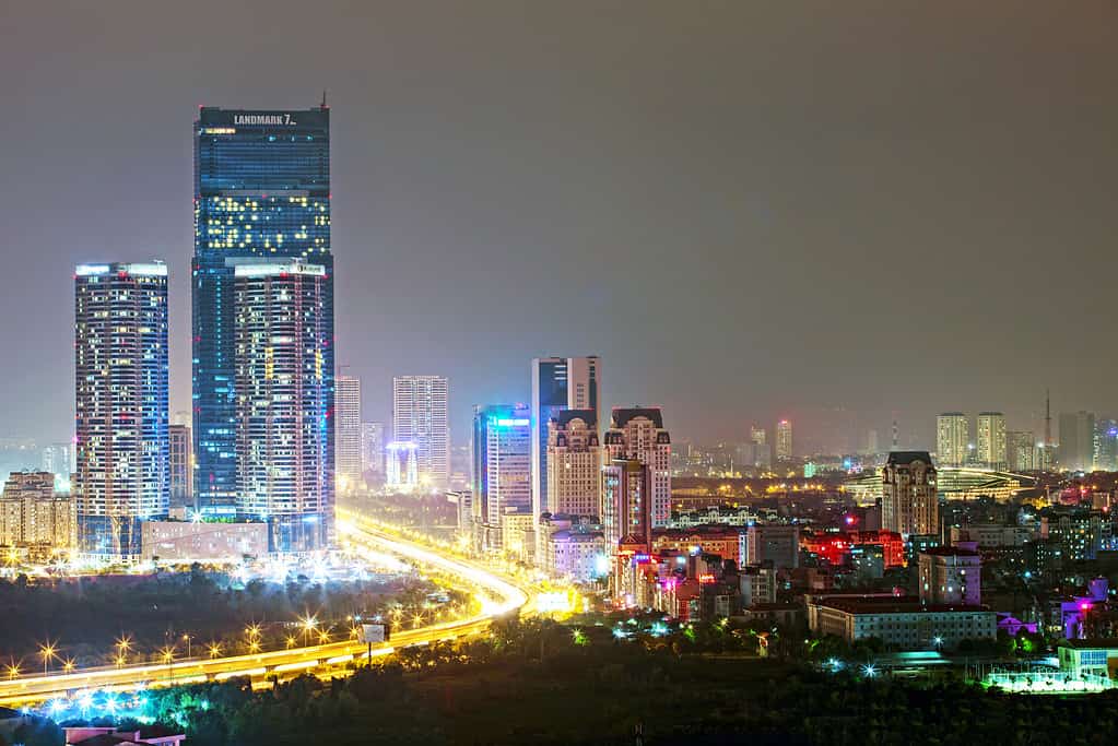 An imagine of Hanoi for travelling to Vietnam blog. Skyscrapers can be seen on the left.